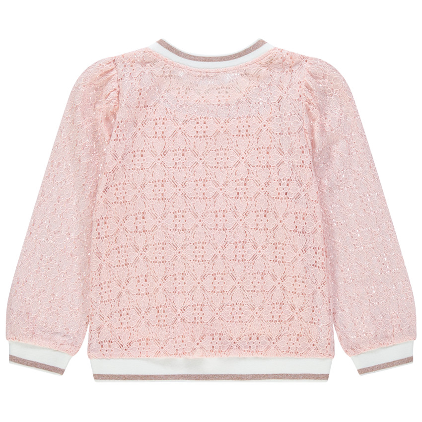 Sweat en dentelle à finitions fantaisie 