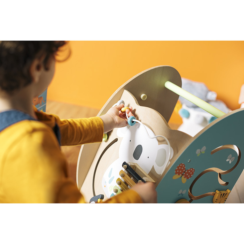 Carrito de actividades y andador de madera Crazy Jungle 