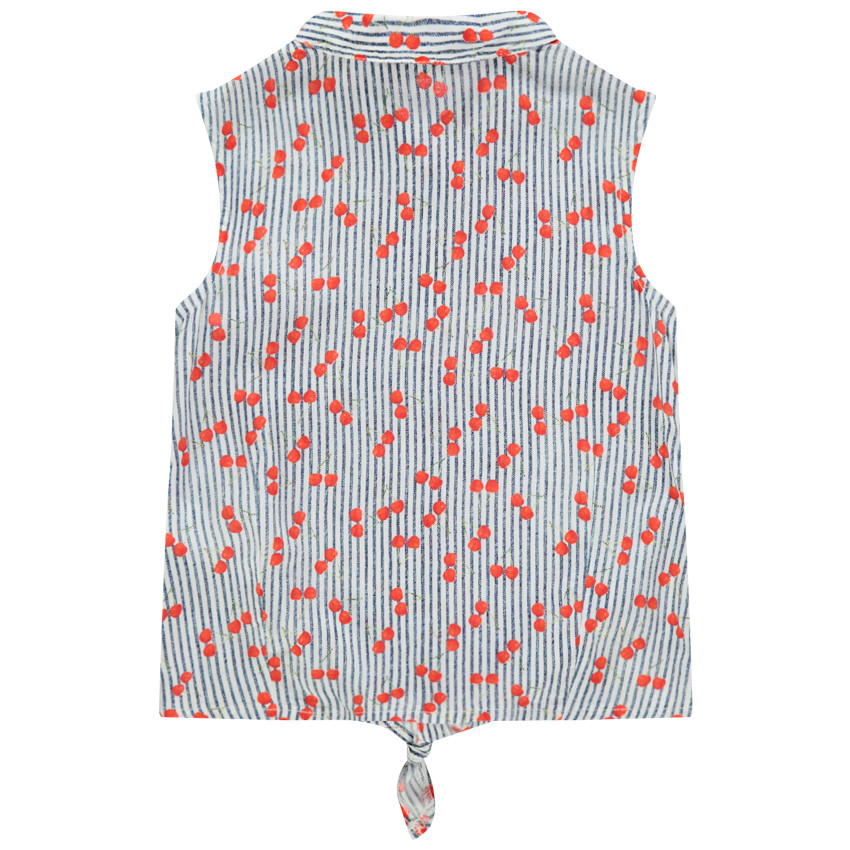 Chemise sans manches imprimée cerises all-over 