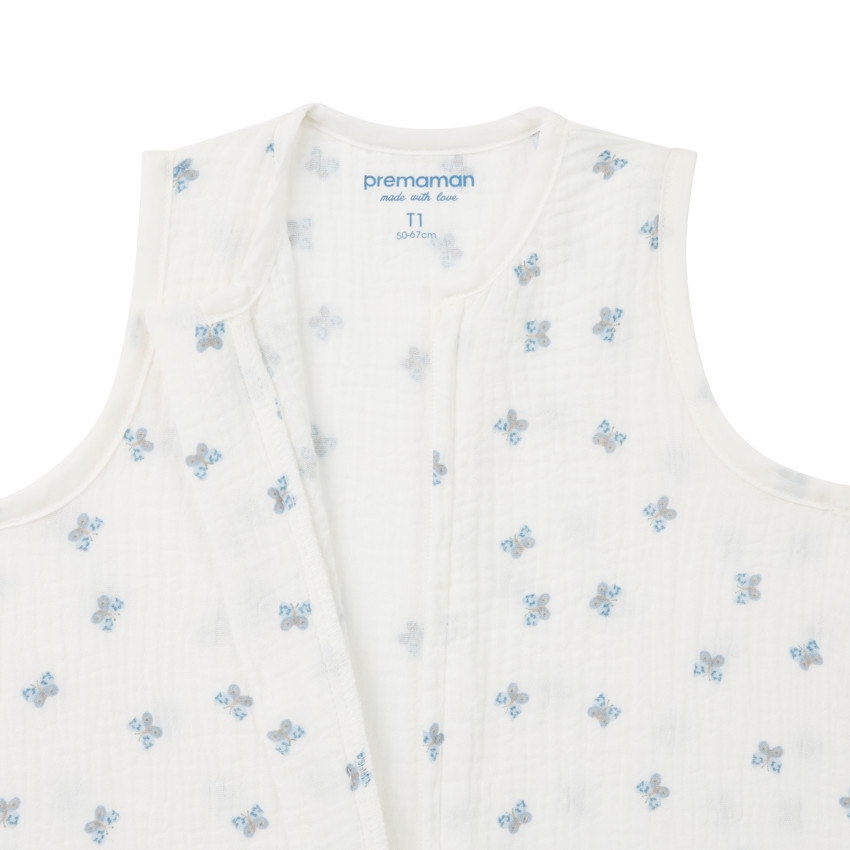 Saco de dormir sin mangas en gasa de algodón TOG 0,5 - Flores pequeñas 