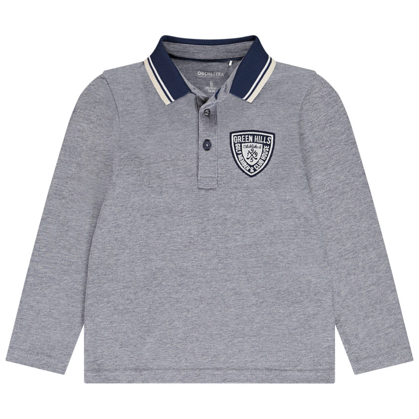 Polo de manga larga con parche de blason para niño  Additional Polo de manga larga con parche de blason para niño