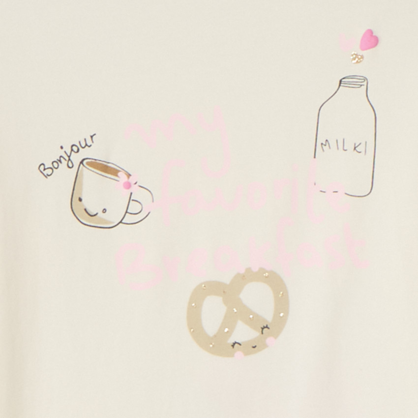 Conjunto de pijama largo con motivo de pretzels kawaii para niña 