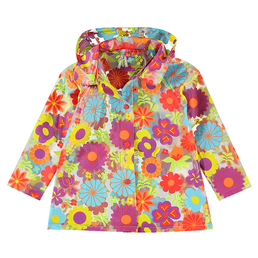 Impermeable transparentes con estampado floreado multicolor 