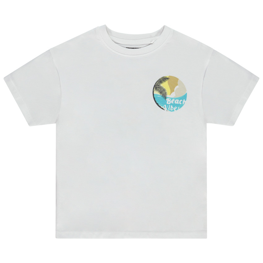 Camiseta de manga corta con estampado fantasía tema playa para niño 