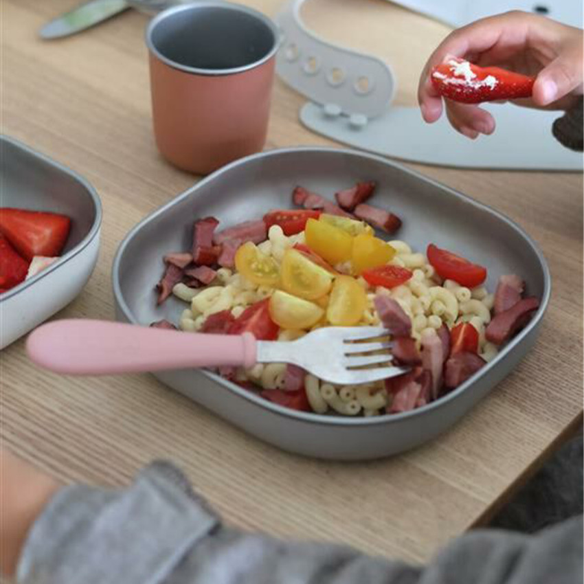 Coffret repas en inox 3 pièces terracotta 