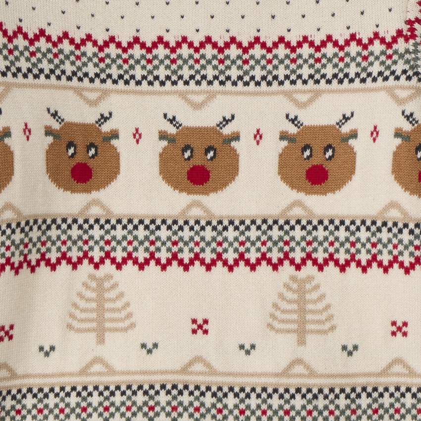 Pull manches longues imprimé Noël en jacquard pour bébé garçon  