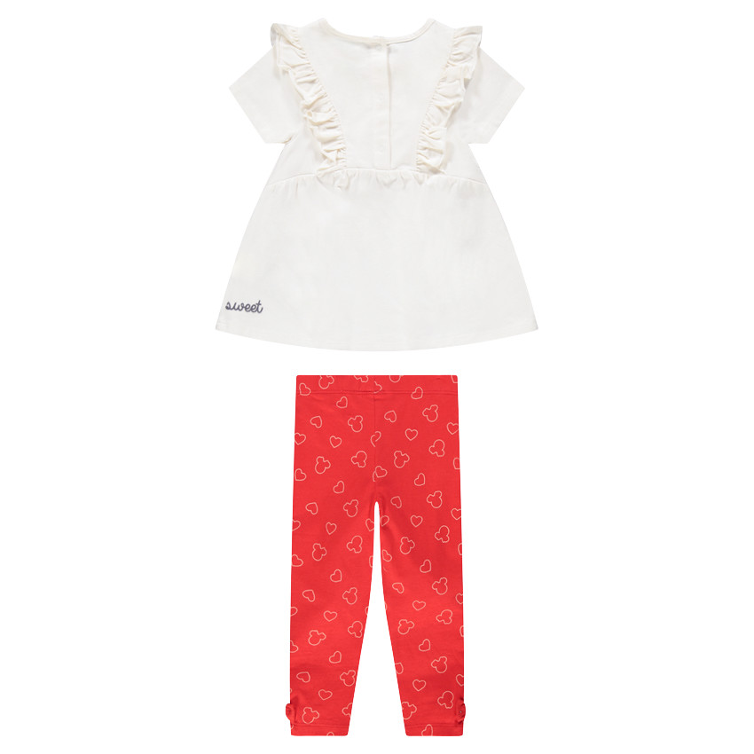 Túnica de manga corta con estampado de Minnie ©Disney y leggings estampados all over 