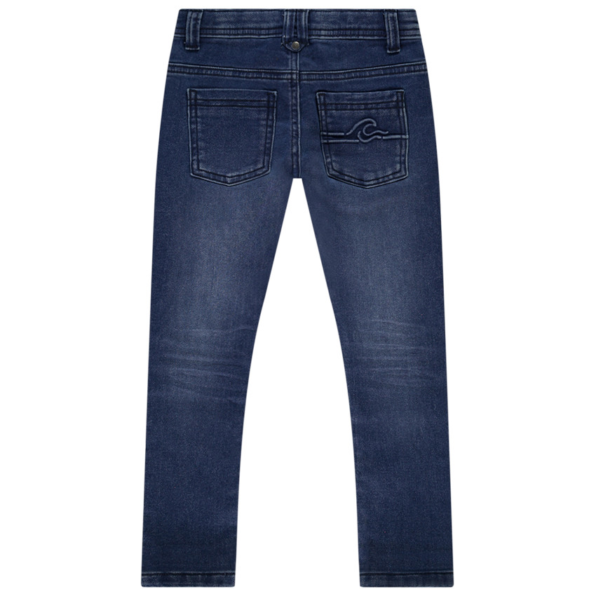 Jean slim motivo de olas en relieve para niño 