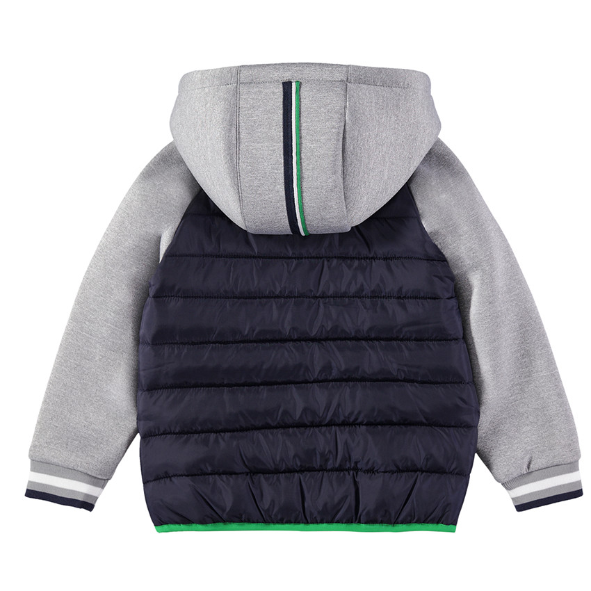 Anorak de dos materiales con capucha 