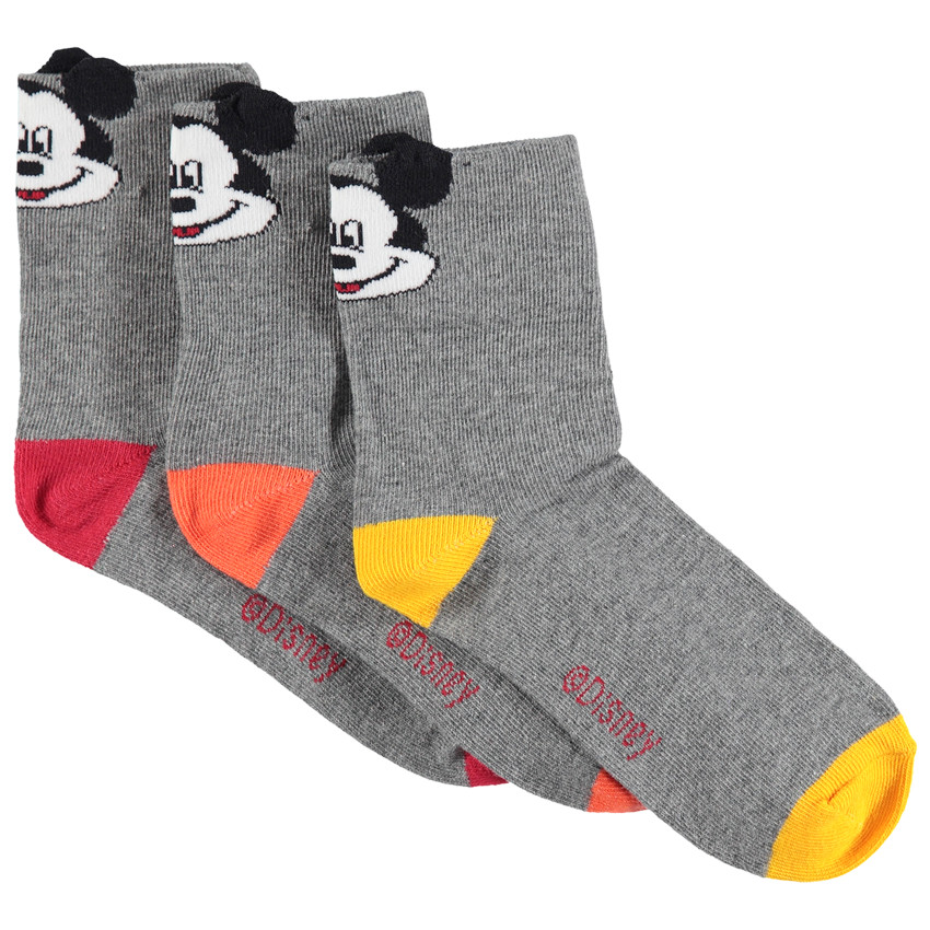 Juego de 3 pares de calcetines a juego con acanalados Mickey Disney 