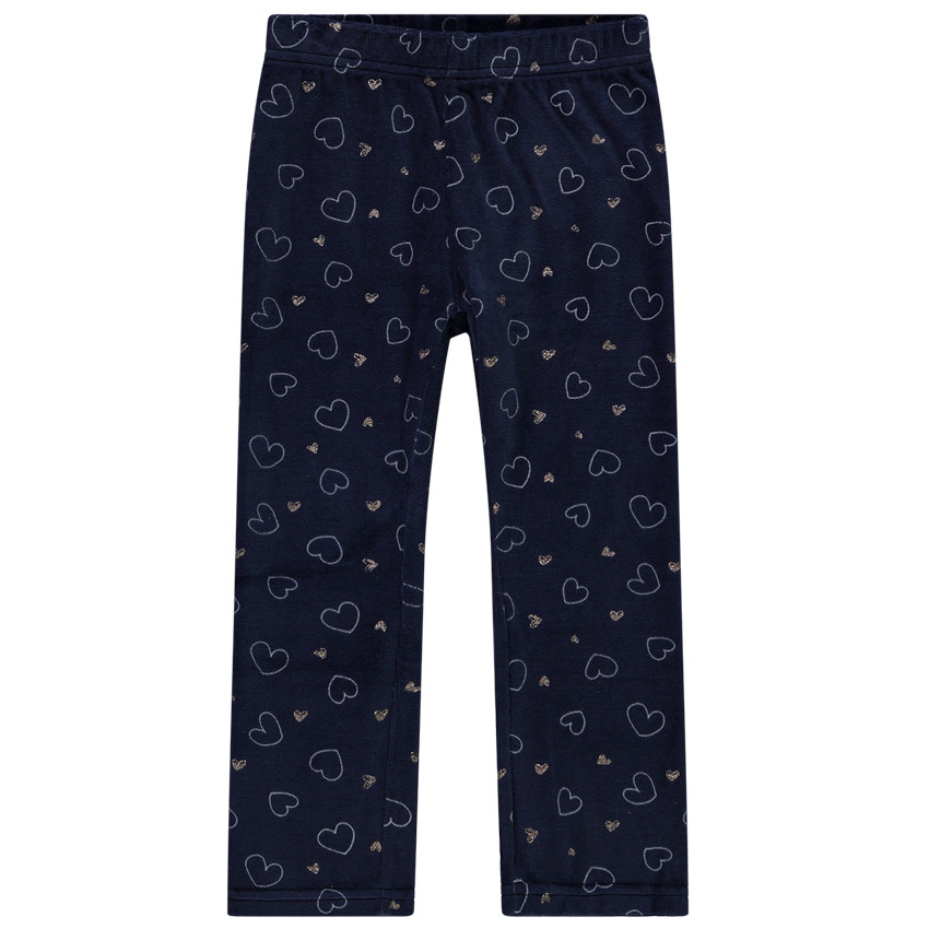 Pijama de 2 piezas de terciopelo con estampado de purpurina para niña 