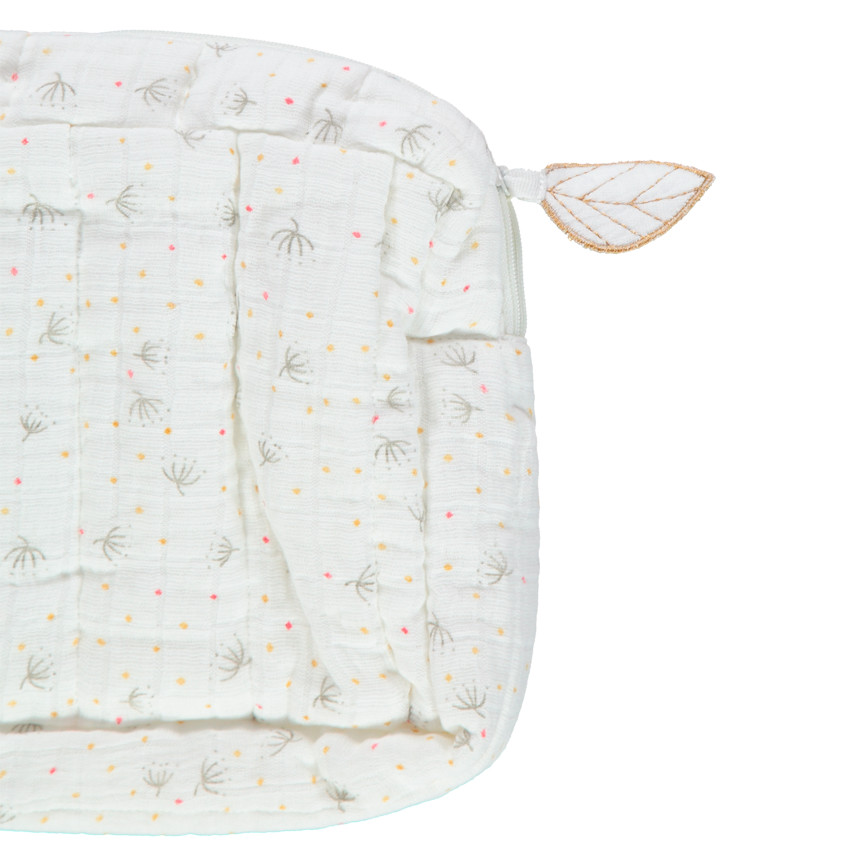 Neceser de gasa de algodón con estampado vegetal  Additional Neceser de gasa de algodón con estampado vegetal