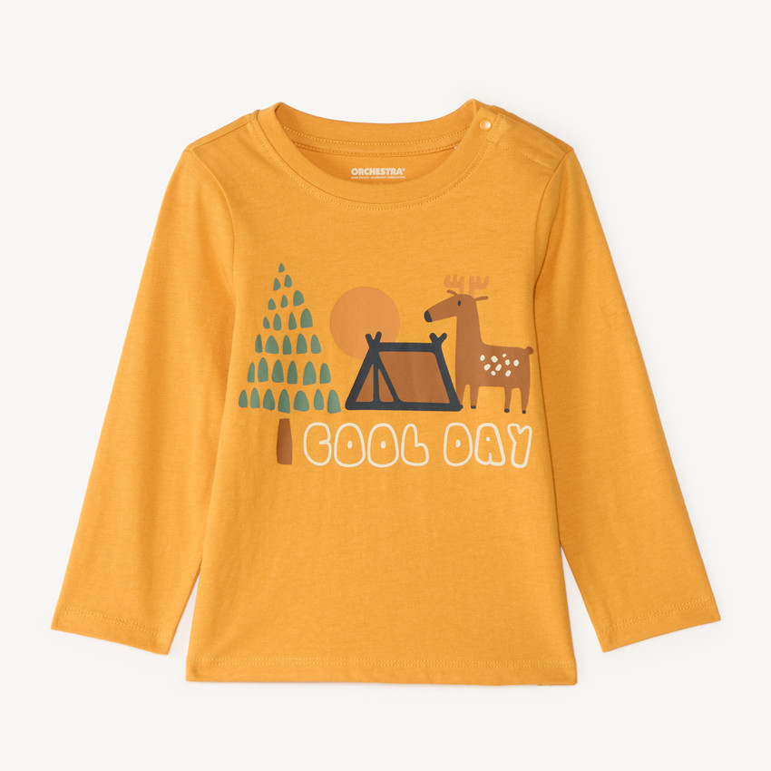Playera de manga larga para bebé niño con estampado divertido 