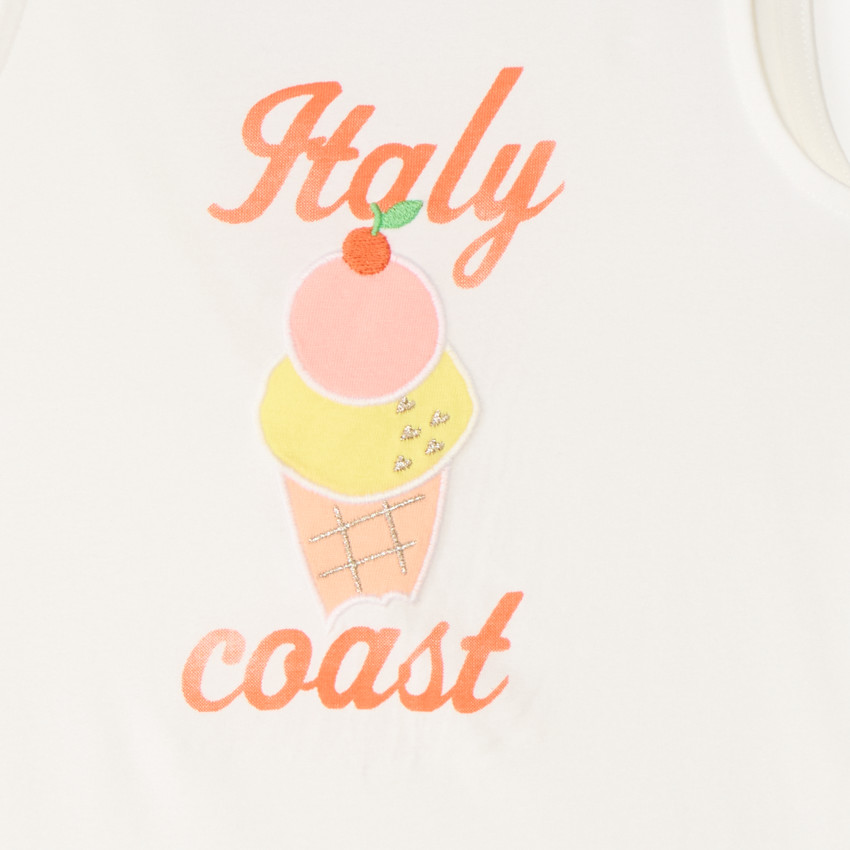 Camiseta de tirantes de punto con diseño de patch para niña 