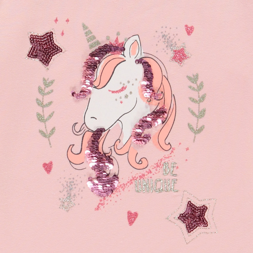 Camiseta de manga larga con estampado y lentejuelas para niña 