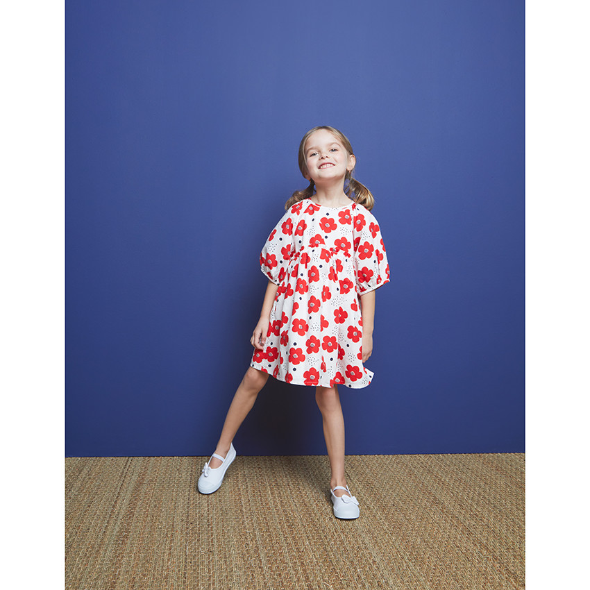 Vestido manga 3/4 print flores  Additional Vestido manga 3/4 print flores