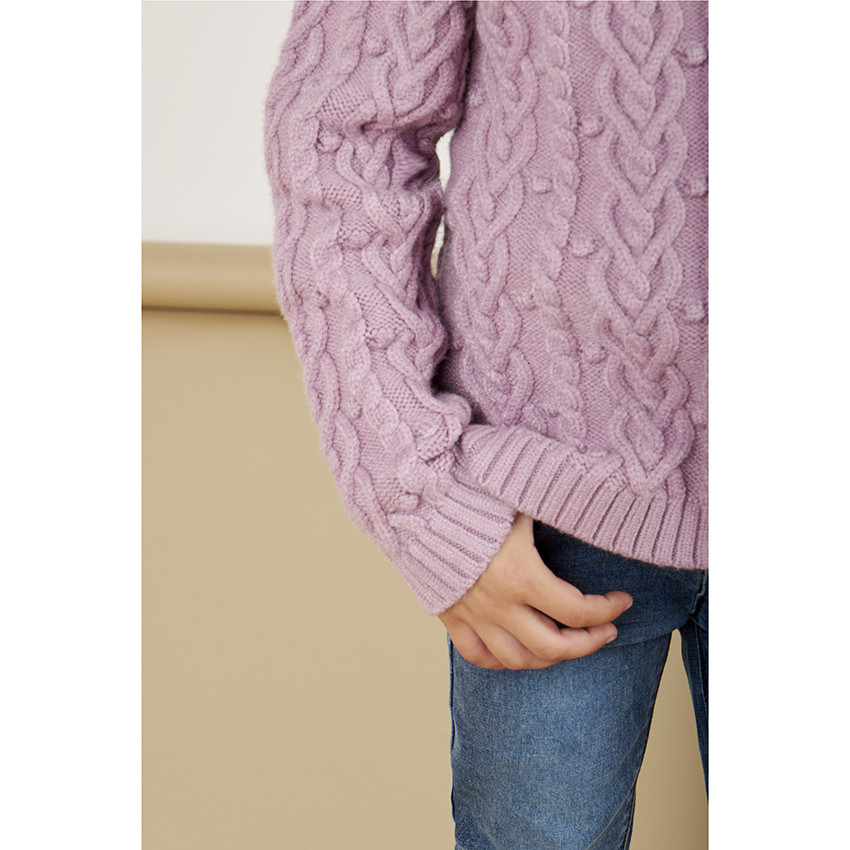 Chaqueta de punto con vueltas para niña 