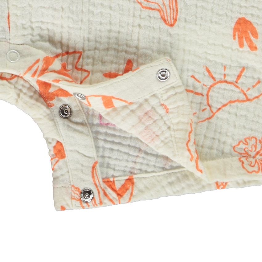 Combinaison corta en tetra estampado vacaciones para bebé niño 