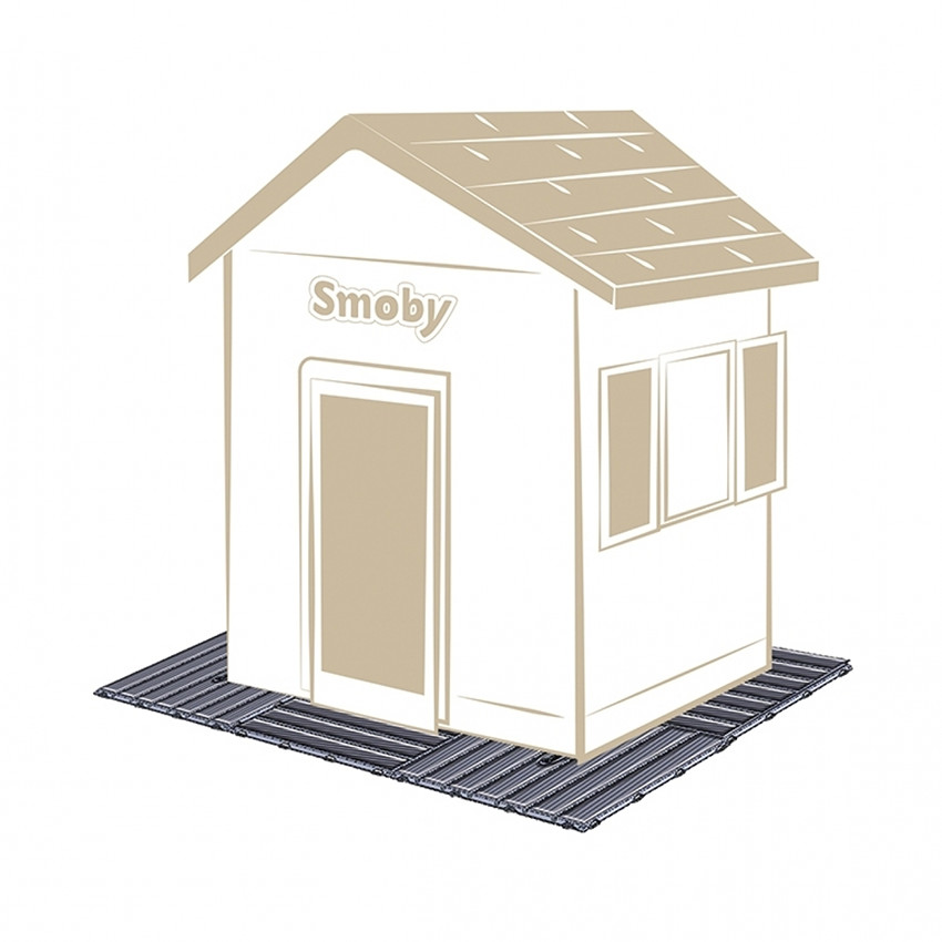 Set de 6 losetas efecto madera 45x45cm gris 