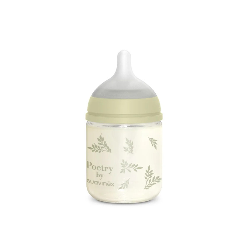 Biberón de vidrio con tetina fisiológica SX Pro S 120ml Poetry verde 