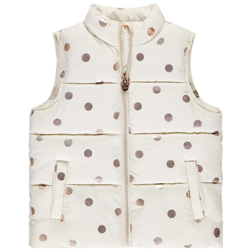 Doudoune sin mangas estampada de lunares iridiscentes para niña  Additional Doudoune sin mangas estampada de lunares iridiscentes para niña