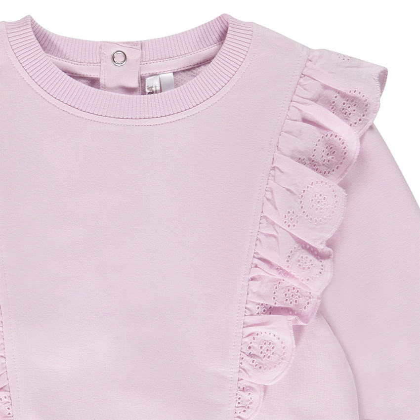 Sudadera de felpa con detalles de volantes para bebé niña 