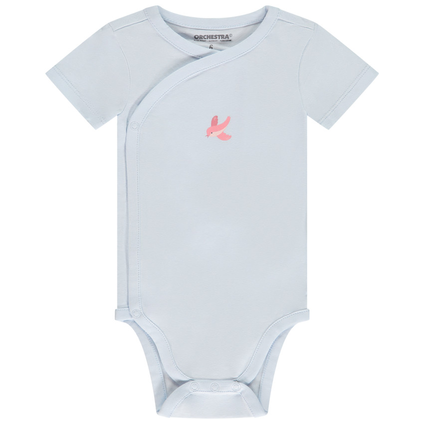 Pack de 5 bodies manga corta fantasía para bebé niña con diferentes aperturas según la edad 