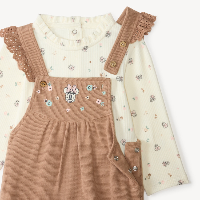Conjunto de peto de 2 piezas para bebé niña con estampado de Minnie Disney 