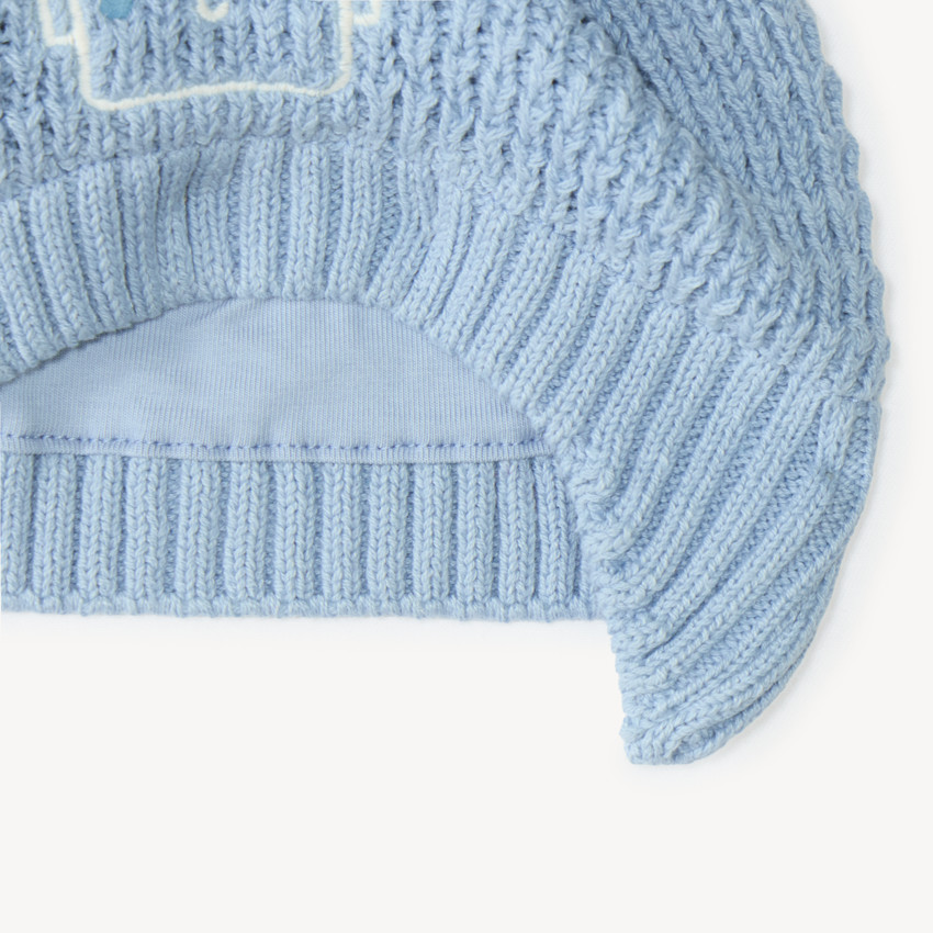 Gorro de nacimiento de punto con bordado de robot 