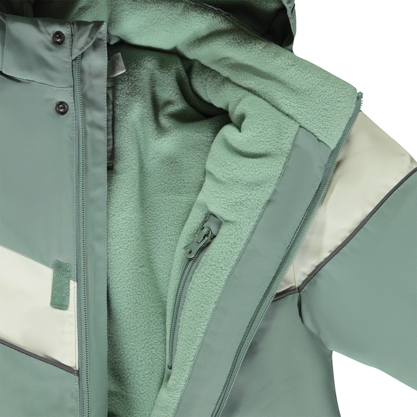 Chaqueta de esquí verde agua con forro micropolar para niño 