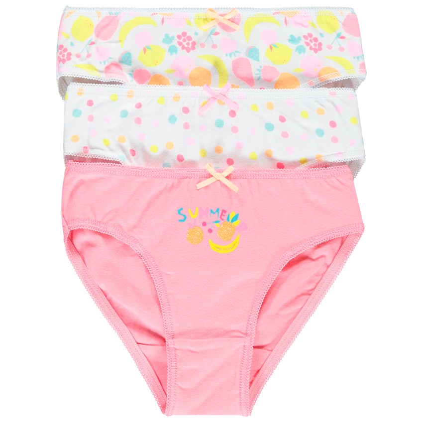 Pack de 3 braguitas estampadas para niña 