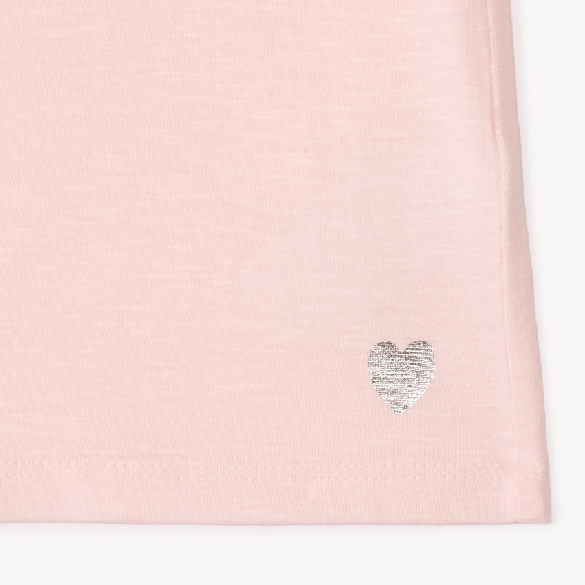 Pack de 3 camisetas de manga corta con estampado de corazones niña 