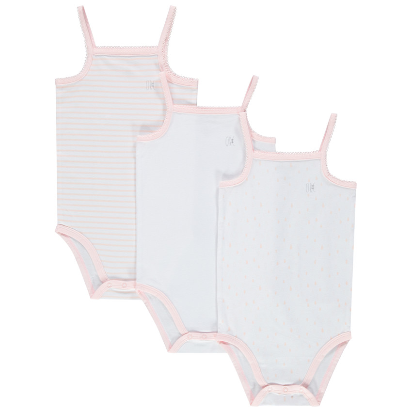 Pack de 3 bodies de tirantes print rayas/logo Main Pack de 3 bodies de tirantes print rayas/logo