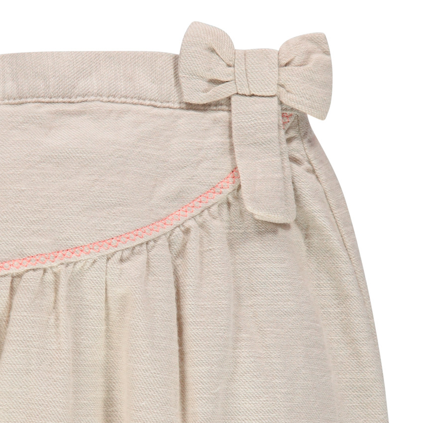 Pantalon doublé jersey à  noeud et détails cousus 