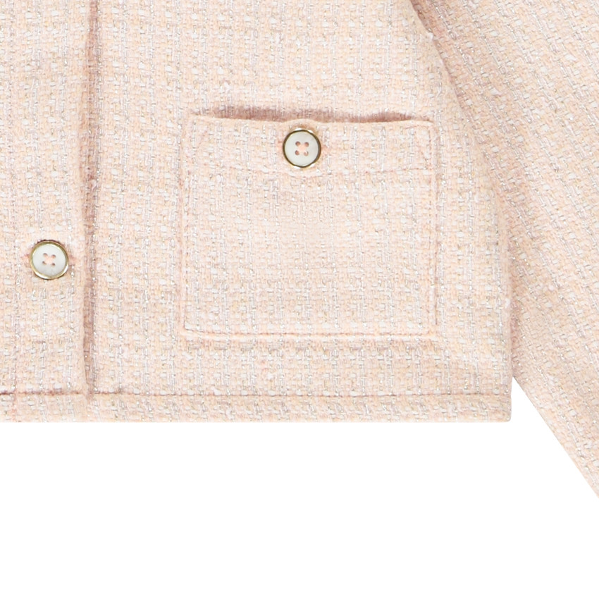 Chaqueta de punto jacquard brillante para niña 