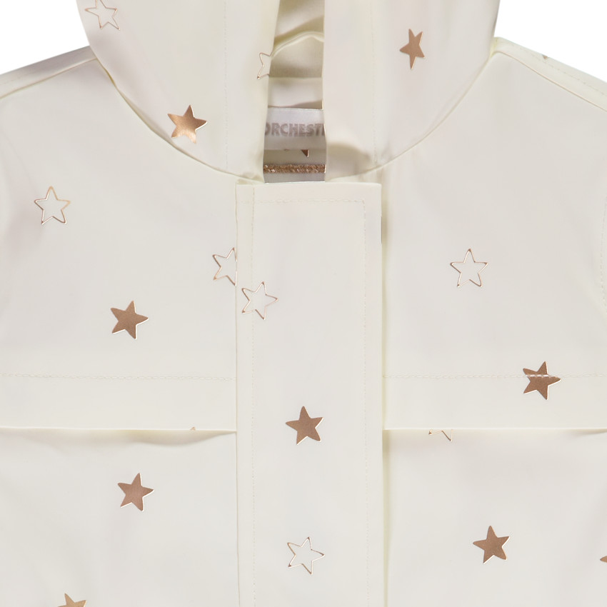 Parka goma con capucha forrada de jersey y estampado de estrellas para niña  Additional Parka goma con capucha forrada de jersey y estampado de estrellas para niña