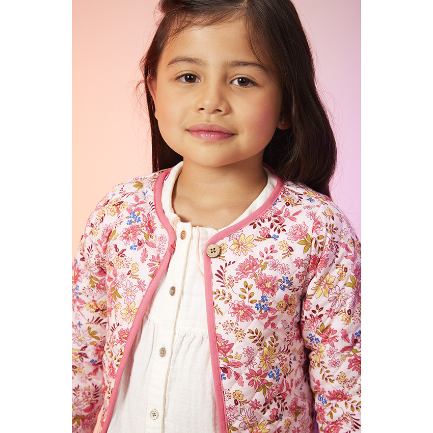 Chaqueta acolchada reversible con estampado floral para niña 