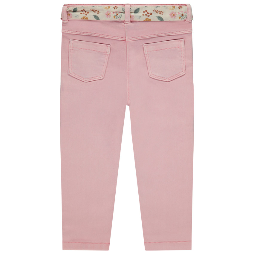 Pantalón recto con cinturón de pañuelo estampado para bebé niña 