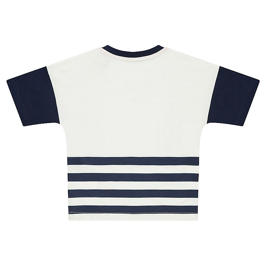 Camiseta de manga corta de punto con cohete estampado 