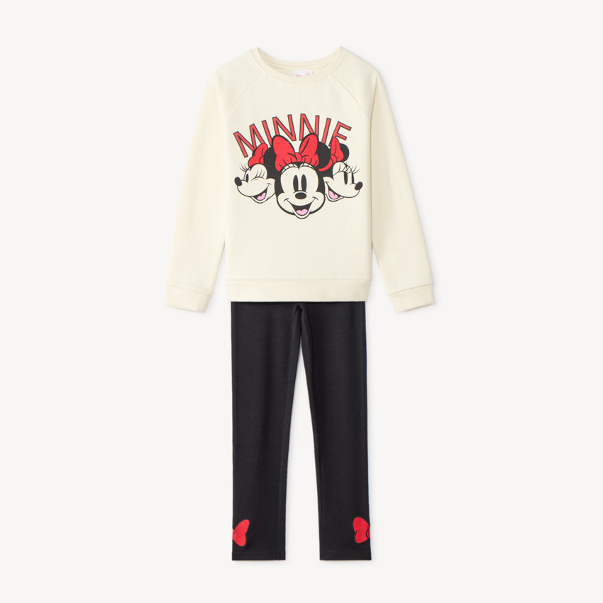Conjunto de chándal de sudadera y leggings niña con motivo de Minnie Disney. 