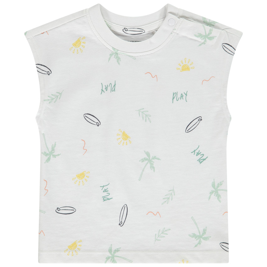 Camiseta sin mangas corte holgado con estampado fantasía para bebé niño 