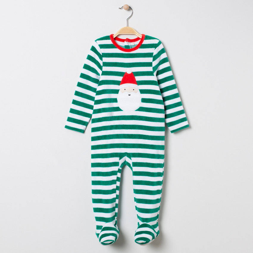 Pelele de terciopelo motivo  Papa Noel  