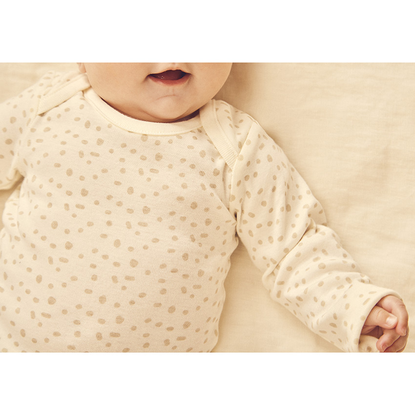 Pack de 3 bodies de manga larga estampados moteados para bebé 