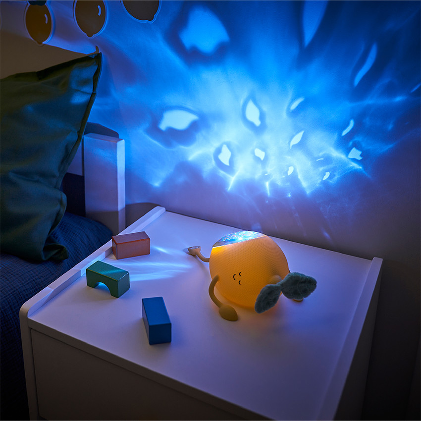 Veilleuse à projection et berceuse Basile le citron 