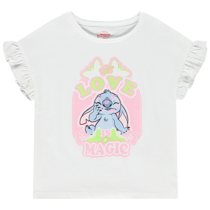Camiseta de manga corta con volantes Stitch Disney para niña  Additional Camiseta de manga corta con volantes Stitch Disney para niña