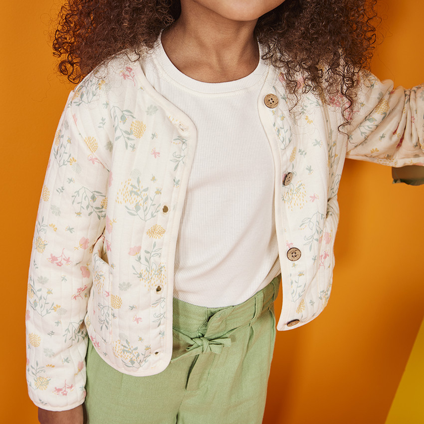 Pantalón ancho de tela lisa para niña 