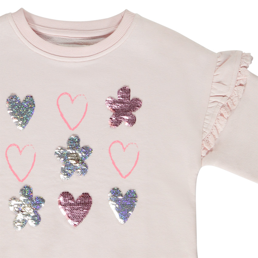 Sudadera oversize con motivos de lentejuelas mágicas para niña 