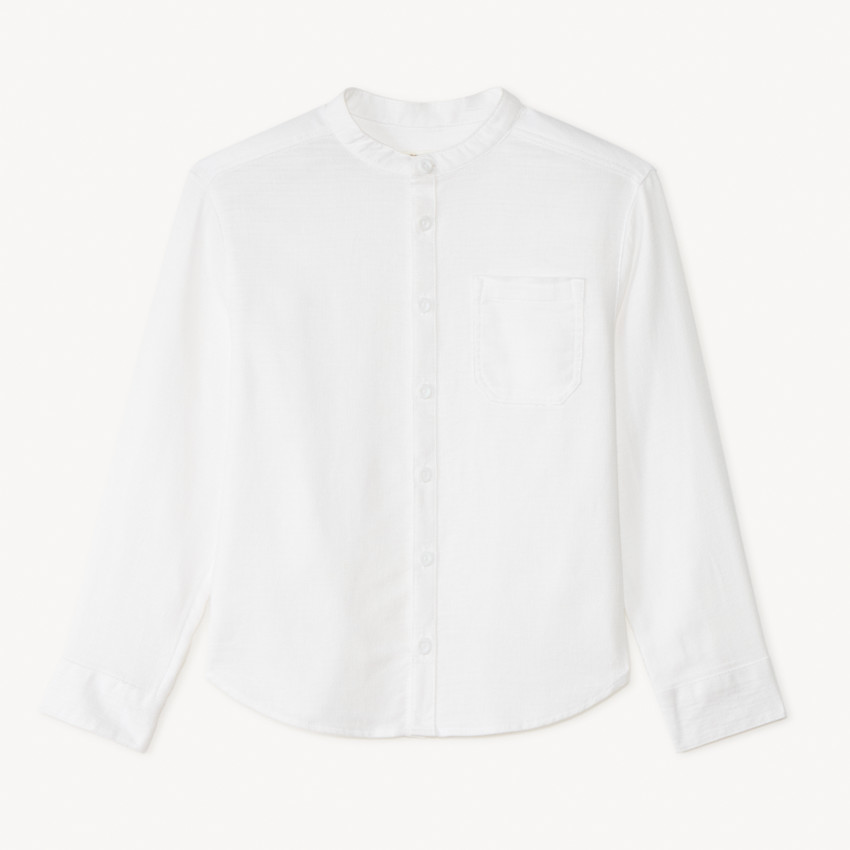 Camisa de manga larga con cuello mao para niño 