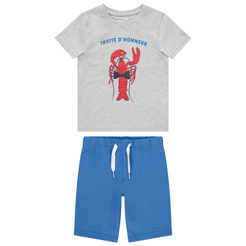 Pijama de punto estampado con langosta y mensaje  Additional Pijama de punto estampado con langosta y mensaje