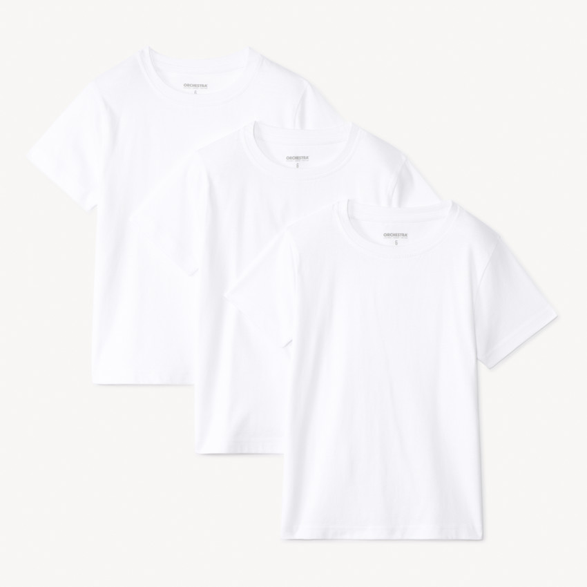 Lote de 3 camisetas lisas de manga corta para niño  Additional Lote de 3 camisetas lisas de manga corta para niño